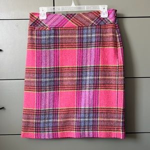 L.L. Bean Wool Tartan Plaid Skirt